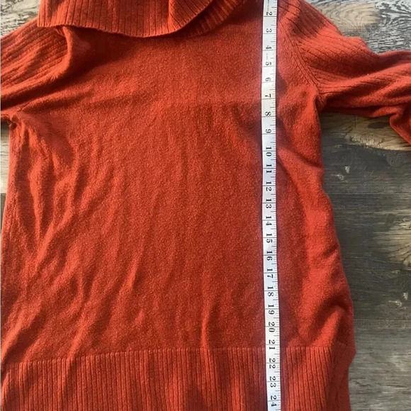ANTHROPOLOGIE Cowl Neck Long Sleeve Orange Pullover Sweater Women's Size Medium - Picture 7 of 8